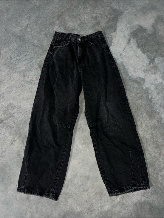 Zara Denim - Zara Black Wide-Leg Jeans - Barrel Silhouette size 4
